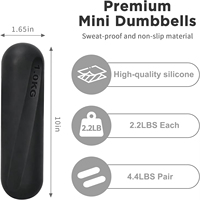 Paire d'haltères mini en silicone antidérapants pour Pilates, musculation des bras, hommes et femmes, entraînement à domicile