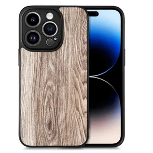 High Quality Lens Protect Wood Phone Case Mobile Back Cover For iPhone 15 14 13 12 11 Pro max Anti Fall phone Shell