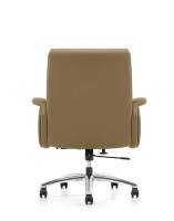 Chaise de bureau pivotante au design moderne, en cuir véritable blanc, confortable, avec appuie-tête réglable pour les conférences