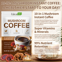 Marque Blanche Biologique 10 Super Aliments Champignons Anti-Stress 235 G Poudre de Champignons pour le Café, Relaxation, Équilibre et Moindre Stress