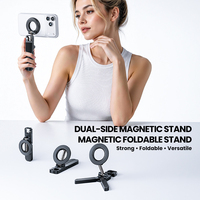 Support de téléphone magnétique ultra compact pliable 720 °   Support de trépied portable de poche EDC pour iPhone Samsung Android