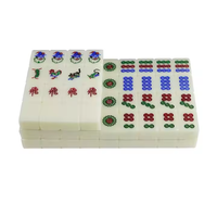 Jeu de tuiles de mahjong en mélamine ivoire blanc sur mesure, qualité professionnelle, 4 joueurs, emballage en carton, pour l'extérieur