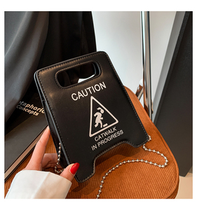 Migliori nuovi prodotti moda impermeabile catena di tendenza segnale di avvertimento a forma di tracolla borsa da donna - Product Image 1