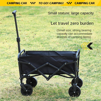 Chariot de camping d'extérieur, mini chariot de courses noir 30 kg, chariot de marché portable pliable, chariot à bagages, remorque de camping, chariot de pique-nique