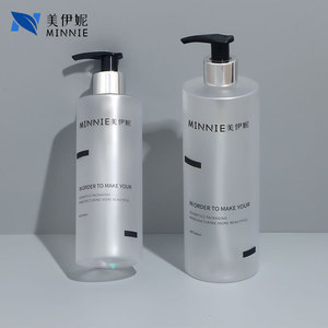 ขวดพลาสติกมินนี่ฟรอสต์ 300 มล. 500 มล. ขวดปั๊มโลชั่นทรงกระบอก PET สำหรับผลิตภัณฑ์ดูแลประจำวัน - Product Image 3