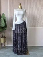 Robe longue femme imprimée 5 couleurs avec haut en maille transparente et manches longues, grande taille, style africain, du S au 2XL