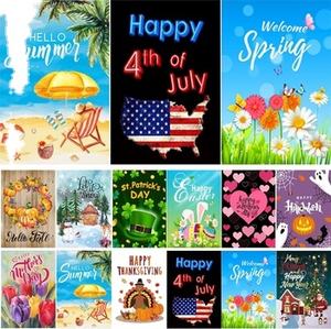 Vente en gros personnalisé 12-18 pouces saisonnier nylon polyester soie décorations <span class=keywords><strong>de</strong></span> jardin en <span class=keywords><strong>toile</strong></span> <span class=keywords><strong>de</strong></span> <span class=keywords><strong>jute</strong></span> impression numérique drapeaux <span class=keywords><strong>fanion</strong></span> - Product Image 3