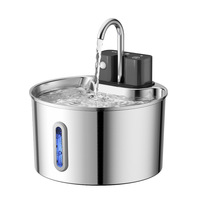 Fontaine à eau pour chat portable sans fil 2,2 L en acier inoxydable avec capteur de mouvement, rechargeable Type-C, distributeur avec filtre à 4 étapes