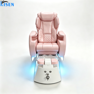 เก้าอี้นวดทำเล็บเท้าสปาหรูหราทันสมัย KISEN สำหรับร้านทำเล็บ สีชมพู - Product Image 5