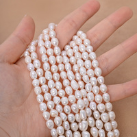 Vente en gros de perles de riz d'eau douce blanches de 5-6 mm, qualité AA, perles naturelles en vrac pour la fabrication de bijoux de luxe DIY