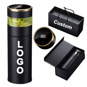 Bouteille d'eau intelligente personnalisée avec logo, en acier inoxydable 316, thermos, gourde isotherme numérique avec affichage de la température LED, possibilité d'ajouter un logo - Product Image 1