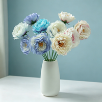 Buket Bunga Ranunculus Kertas Crepe Artisan M1018 Buatan Tangan Warna Pink Oranye untuk Dekorasi Meja Rumah, Pernikahan, Acara, dan Pesta