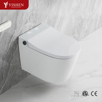 Toilettes intelligentes en céramique, articles sanitaires automatiques avec réservoir d'eau dissimulé et cuvette allongée, vente en gros