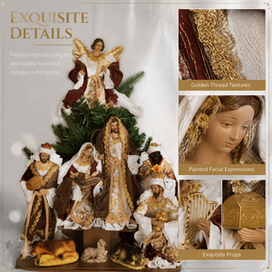 Ensemble de crèche classique en gros avec figurines d'anges et de <span class=keywords><strong>mages</strong></span>, scène de crèche religieuse de Noël pour la décoration de la maison et <span class=keywords><strong>les</strong></span> cadeaux de fêtes - Product Image 4