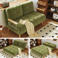 Modernes Doppel-Schlafsofa für Zuhause Cremefarbenes Stoff-Klappsofa Weiche Wolken-Couch Verstellbares Klappsofa