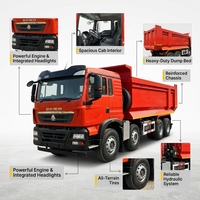 Camions bennes sur mesure robustes, conduite à gauche/droite, diverses spécifications d'émissions, levage hydraulique robuste pour le transport minier