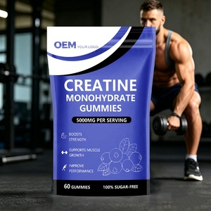 Suplemento Pre-Entrenamiento para Adultos, Gomitas de Creatina Monohidratada Energéticas para el Crecimiento Muscular - Product Image 1