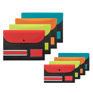 Túi đựng tài liệu nhựa khổ A4, có ngăn đựng nhãn, kiểu ví, bìa hồ sơ, in logo tùy chỉnh, kiểu thư Mỹ - Product Image 2