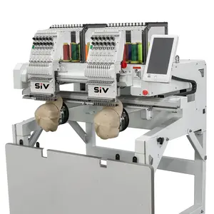 Máquina de bordar computadorizada de duas cabeças, novo tipo de máquina de costura para bordar chapéus e bonés