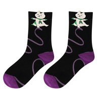 Calcetines de Algodón con Orejas 3D de Dibujos Animados para Mujer, Calcetines con Ilustración Original de Gato, Calcetines Casuales de Estilo Kawaii, Venta al Por Mayor Personalizada OEM