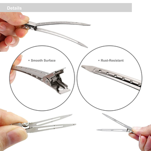 Usine en gros 40 pièces/sac métal canard Bill pinces à cheveux Alligator Curl Clips Salon style sectionnement Clips avec étui - Product Image 4