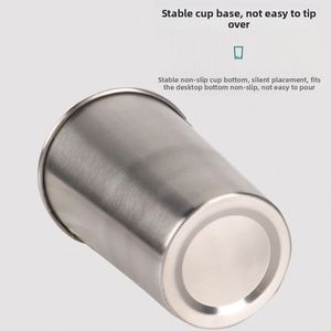Gobelet à bière en acier inoxydable épais, directement de l'usine, pour le camping, les voyages, portable, gobelet à eau, verre à shot à bord roulé pour l'extérieur - Product Image 3