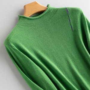 Pull en cachemire fin pour <span class=keywords><strong>femme</strong></span>, personnalisé en usine, couleur unie, <span class=keywords><strong>col</strong></span> roulé, tricoté, en <span class=keywords><strong>laine</strong></span>, pour le printemps et l'automne - Product Image 5
