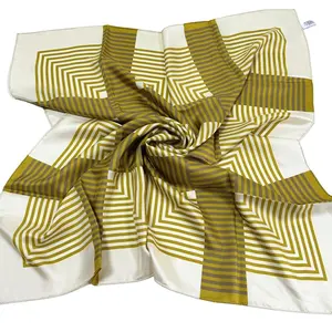 100% Silk Twill Scarf With Double Sides Digital Print Scarf In 90*90 Silk Square Scarf