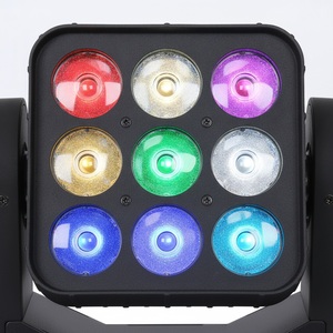 ไฟบีมเคลื่อนที่แบบหัวหมุน 132W 9x12W ควอด LED RGBW ดีไซน์บางเฉียบ ให้เอฟเฟกต์ภาพคมชัด เหมาะสำหรับงานทัวร์ การเช่า และงานโปรดักชั่น - Product Image 4