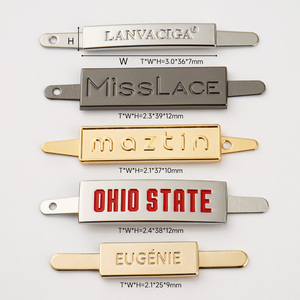China Leverancier Aangepaste Metalen Logo Plaat Voor Handtassen, Tas Accessoires Rechthoek Met 4 Klinknagel Goud Metalen Label - Product Image 6