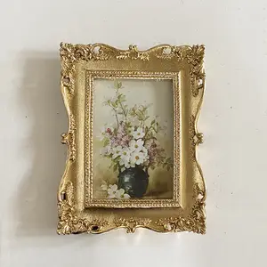 customize photo frame Luxury Baroque Style Antique Handmade Retro Gold vintage photo frame Decoration