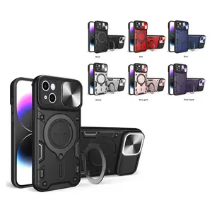 เคสโทรศัพท์แม่เหล็กมีห่วงโลหะขาตั้งสำหรับ <span class=keywords><strong>VIVO</strong></span> Y02 Y21 Y33S Y21S Y36 V21ฝาครอบป้องกันเลนส์ Y78 - Product Image 1