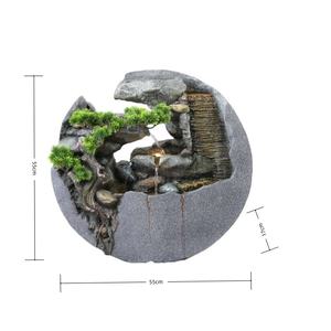 Best-Selling Grande Resina Cortina De Água Parede Outdoor Fountain Waterfall LED Lights Resistente às intempéries Handmade Autoportante para - Product Image 4