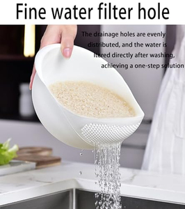 Passoire en plastique pour la cuisine domestique - Lavage du riz, des fruits et des légumes & Plateau à fruits double fonction - Product Image 3