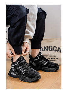 Zapatillas deportivas de diseño para hombre, transpirables, duraderas, a la moda, de alta calidad, informales, con correas para aumentar la altura, estilo para caminar. - Product Image 3