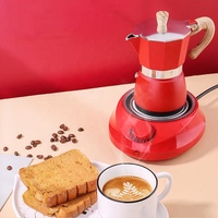 Cafetière Moka avec poignée ergonomique, base en aluminium à induction, idéale pour la maison, l'appartement, les petits espaces, gadget de cuisine, logo OEM couleur personnalisable
