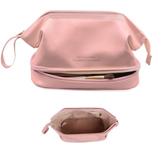 Bolsa de Cosméticos Personalizada Grande de Doble Capa, Impermeable, de Cuero PU, Bolsa de Maquillaje Portátil, Organizador de Almacenamiento de Maquillaje - Product Image 6