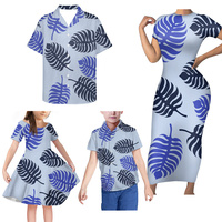 Haute qualité femmes robe personnalisée polynésienne Tribal Design famille ensemble vêtements adultes vêtements pour enfants 4 pièces/ensemble Tapa Design