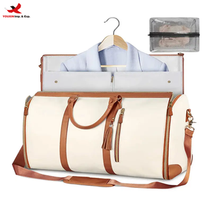 Fashion Pu Leather Waterproof Carry on Garment Duffle Bags with Shoes Pouch for Travel Hanging <b>Suitcase</b> Gym RTS Bulk Mixed Order - Product Image 1