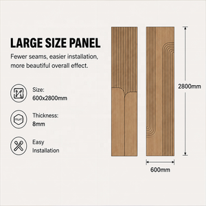 Shengtai Indoor Seamless Decorative Bamboo Charcoal Wood Veneer Cladding Panels for Living Room <strong>Walls</strong> <strong>Covering</strong> - Product Image 5