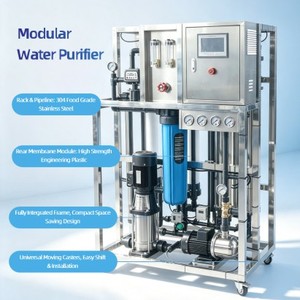 Équipement de purification d'eau industrielle 500L/H, système de filtration par membrane UF, installation d'osmose inverse pour l'eau potable en usine - Product Image 2