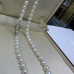 Collar de Perlas de Agua Dulce Naturales de Alta Calidad, Nuevo 2025, 9-10 mm, Hebilla de Doble Aro, Ligeramente Imperfecto, Venta al por Mayor - Product Image 3