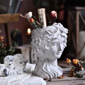 Florero de cara para decoración del hogar y jardín, macetero de <span class=keywords><strong>cabeza</strong></span> de Diosa <span class=keywords><strong>griega</strong></span>, artesanía, el más vendido - Product Image 4