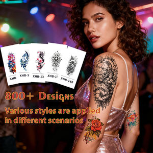 Hermosos tatuajes temporales de flores impermeables grandes para mujeres Transferencia de agua no tóxica Arte corporal Decoraciones festivas para fiestas - Product Image 2
