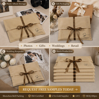 Pochette enveloppe en velours kaki imprimée avec logo personnalisé pour vêtements, sac de rangement haut de gamme en suède pour extensions capillaires et perruques