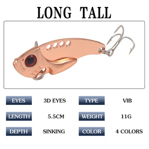 Señuelo Metálico Sumergible Luya Vib11G/5.5Cm de Largo Alcance, Señuelo Duro para Pesca en Agua Dulce/Mar, Señuelo Artificial para Lubina y Marlín - Product Image 3