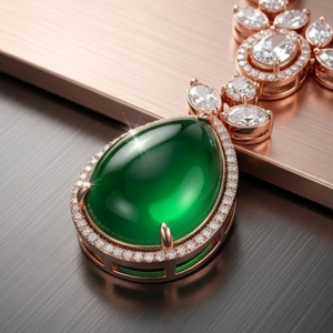Luxury 925 Silver Emerald Green Stone <b>Necklace</b> Set Designer Bridal Jewelry Elegant Earrings for Women Wear - Product Image 3