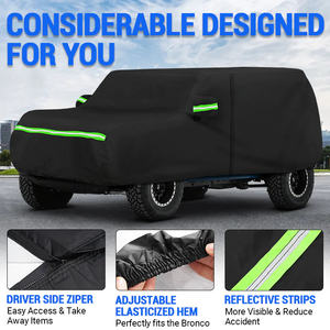 Impermeable para todo clima 6 capas 210T a prueba de viento puerta completa SUV cubierta de cabina de coche para 2021-posterior <span class=keywords><strong>Bronco</strong></span> 4 accesorios de puerta - Product Image 2