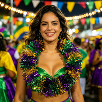 Guirlande de Mardi Gras en Tinsel, Rond, Violet, Or, Vert, Décoration Suspendue pour Porte, Mur, Fête, Carnaval
