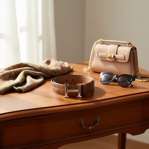 Cintura in Pelle PU Goffrata con Fibbia Grande a H da 3,3 cm, Cinture Moda Donna - Product Image 3